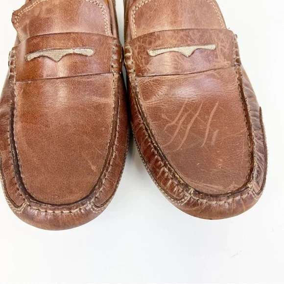 Clarks Ashmont Way Brown Cognac Leather Driving Loafer 9.5 M - Picture 4 of 11